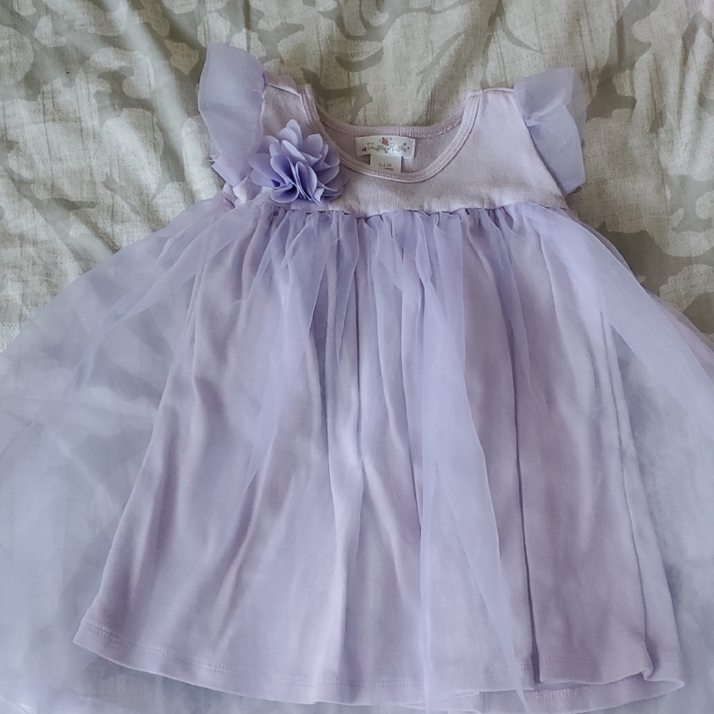 3-6M Lavender Dress with Floral Accent